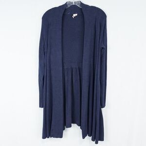 Eileen Fisher Cozy Viscose Stretch Knit Long Open Cardigan Womens Small‎ Blue